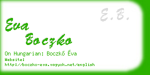 eva boczko business card