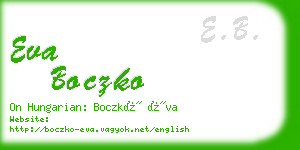 eva boczko business card